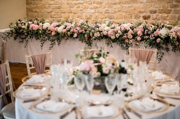 Priory Cottages wedding table flowers