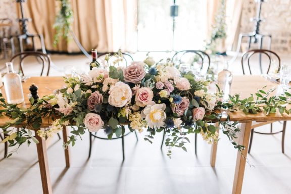 Modern top table flowers