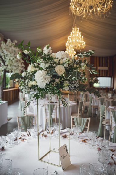 Romantic tall wedding flowers Bunny Hill