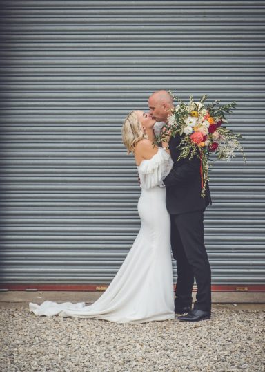 Bright colorful modern wedding flowers