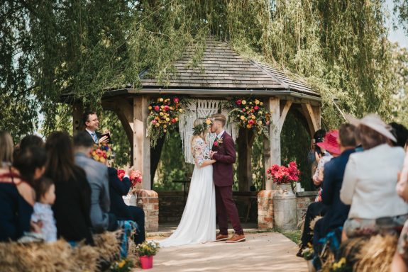 Bright colorful modern wedding flowers