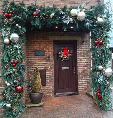 Professional Christmas door installation Yorkshire