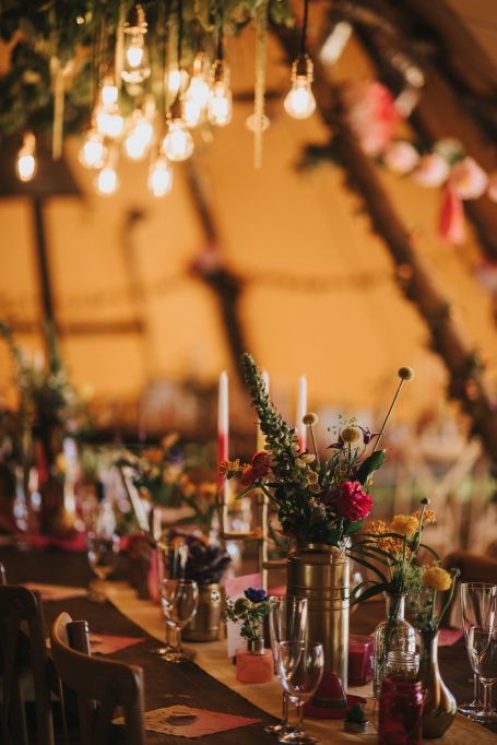 Bright and bold wedding flowers