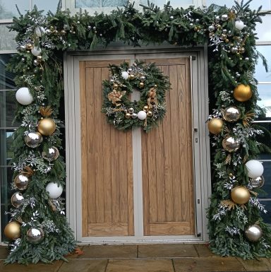 Professional Christmas door installation Yorkshire