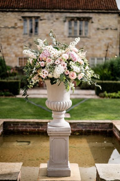 Large floral wedding urn