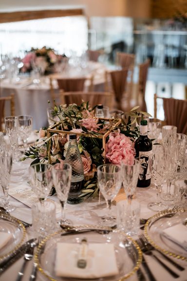 Priory Cottages wedding table flowers