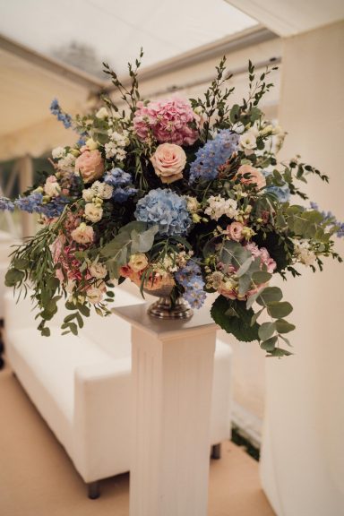 Bright colorful modern wedding flowers