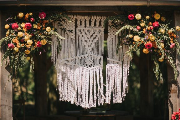 Bright modern outdoor wedding flowers